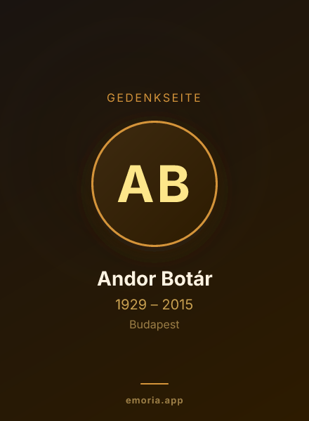 Gedenkportrait von Andor Botár