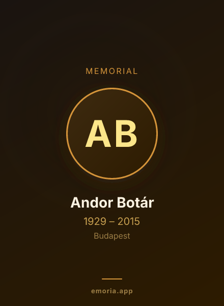 Memorial portrait of Andor Botár