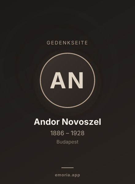 Gedenkportrait von Andor Novoszel