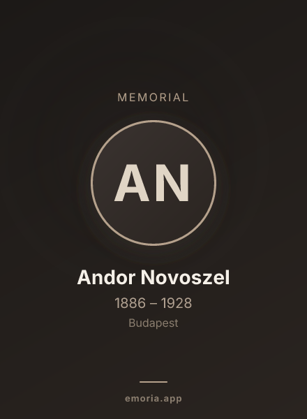 Memorial portrait of Andor Novoszel