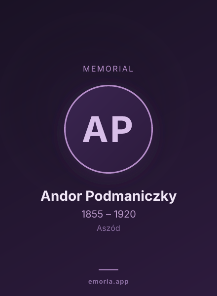 Memorial portrait of Andor Podmaniczky