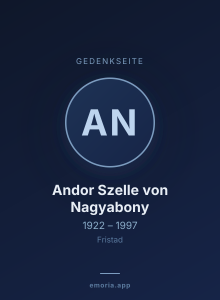 Gedenkportrait von Andor Szelle von Nagyabony