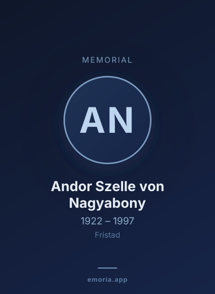 Memorial portrait of Andor Szelle von Nagyabony