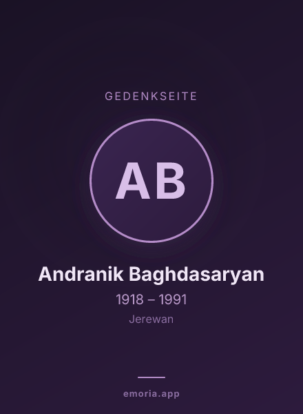 Gedenkportrait von Andranik Baghdasaryan
