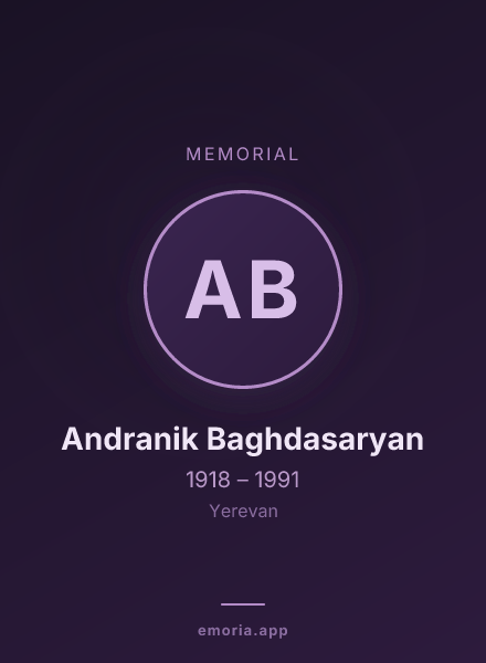 Memorial portrait of Andranik Baghdasaryan