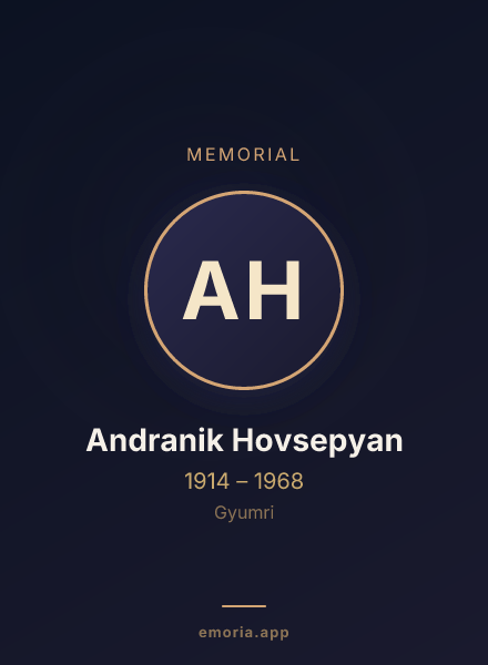 Memorial portrait of Andranik Hovsepyan