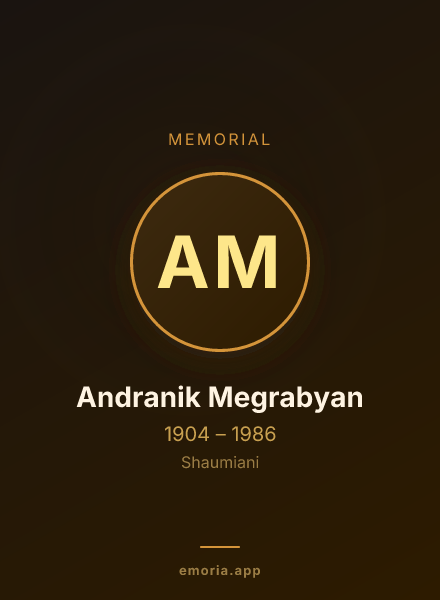 Memorial portrait of Andranik Megrabyan