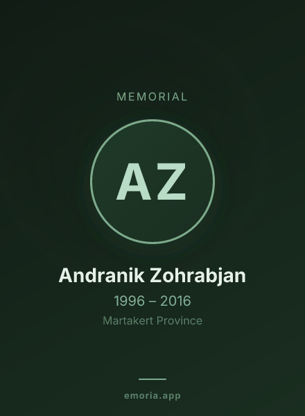 Memorial portrait of Andranik Zohrabjan