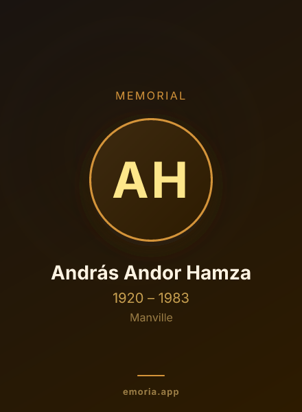 Memorial portrait of András Andor Hamza