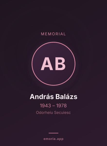 Memorial portrait of András Balázs