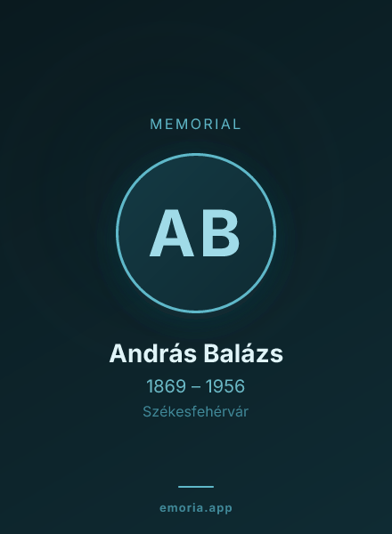 Memorial portrait of András Balázs