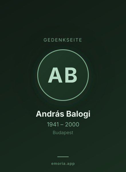 Gedenkportrait von András Balogi