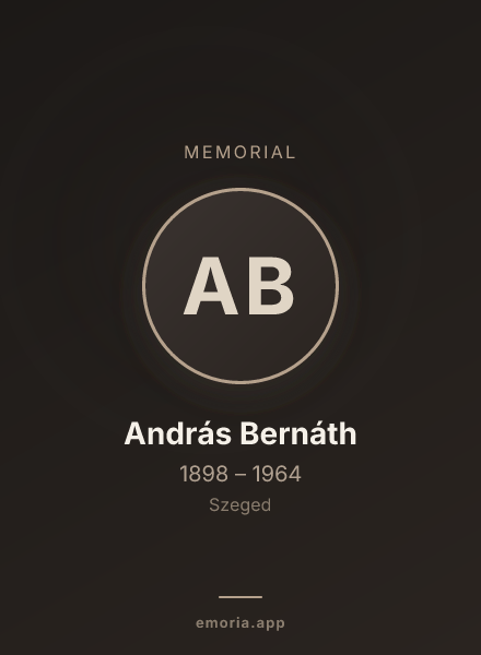 Memorial portrait of András Bernáth