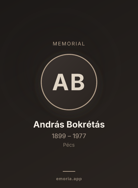 Memorial portrait of András Bokrétás