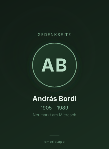 Gedenkportrait von András Bordi