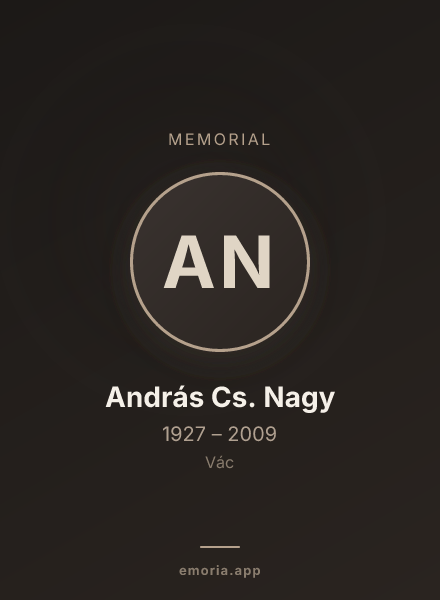 Memorial portrait of András Cs. Nagy