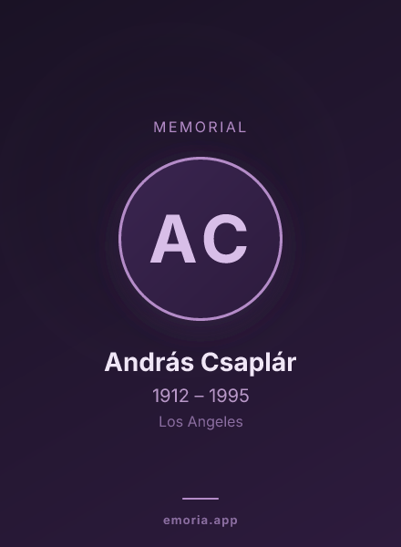 Memorial portrait of András Csaplár