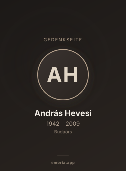 Gedenkportrait von András Hevesi