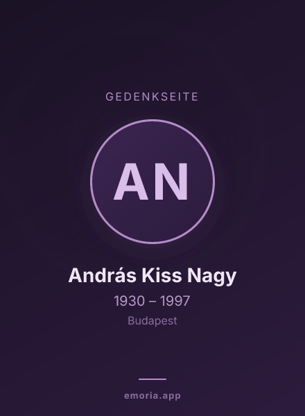 Gedenkportrait von András Kiss Nagy
