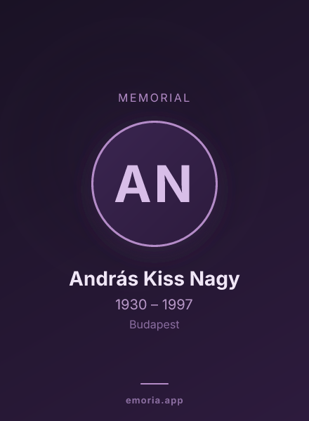 Memorial portrait of András Kiss Nagy