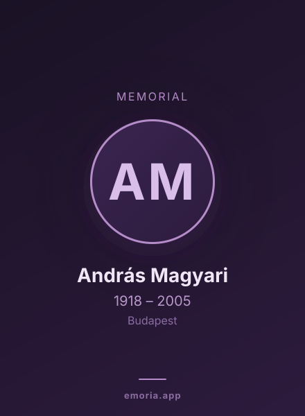 Memorial portrait of András Magyari