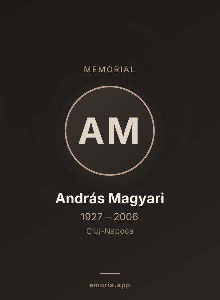 Memorial portrait of András Magyari