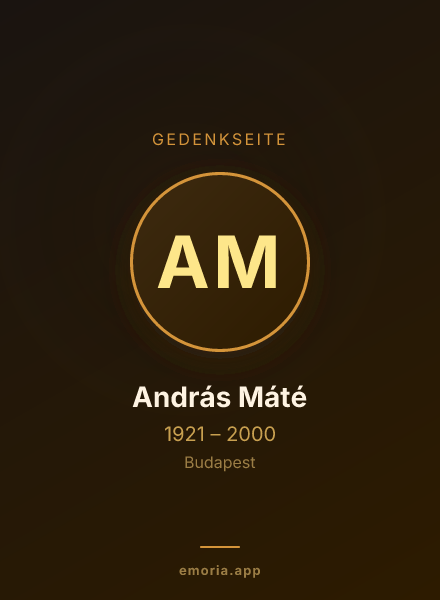 Gedenkportrait von András Máté