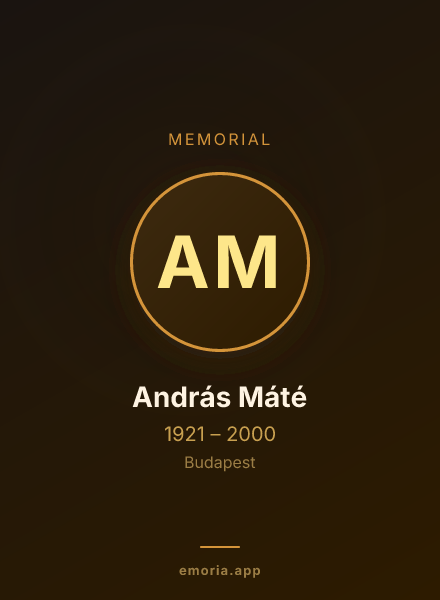 Memorial portrait of András Máté