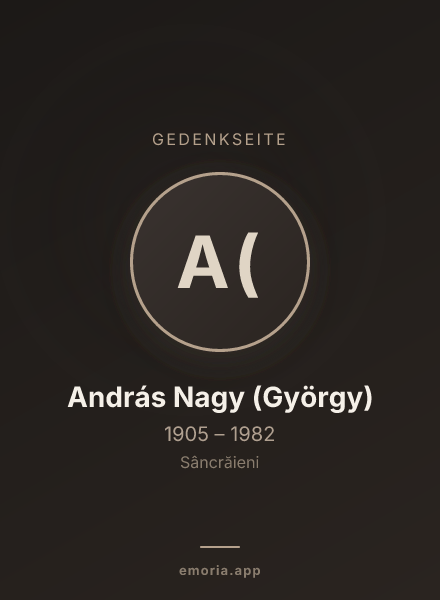 Gedenkportrait von András Nagy (György)