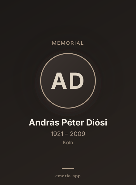 Memorial portrait of András Péter Diósi