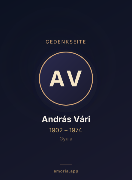 Gedenkportrait von András Vári