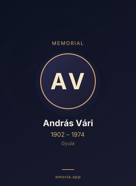 Memorial portrait of András Vári