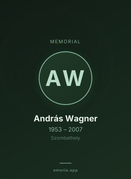 Memorial portrait of András Wagner