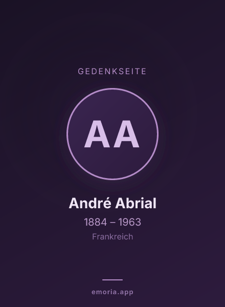 Gedenkportrait von André Abrial
