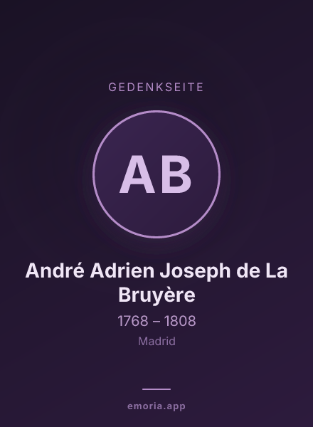 Gedenkportrait von André Adrien Joseph de La Bruyère