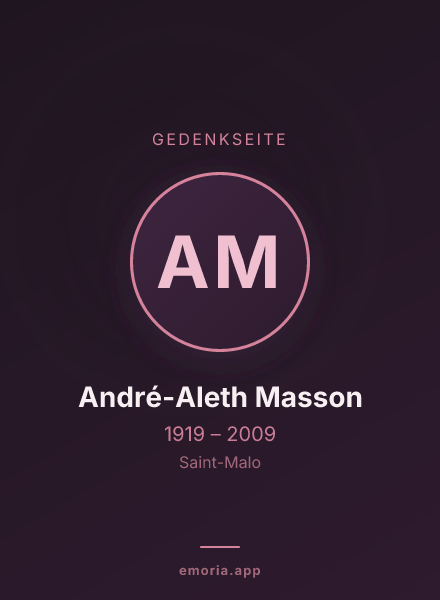 Gedenkportrait von André-Aleth Masson