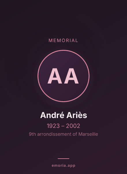 Memorial portrait of André Ariès