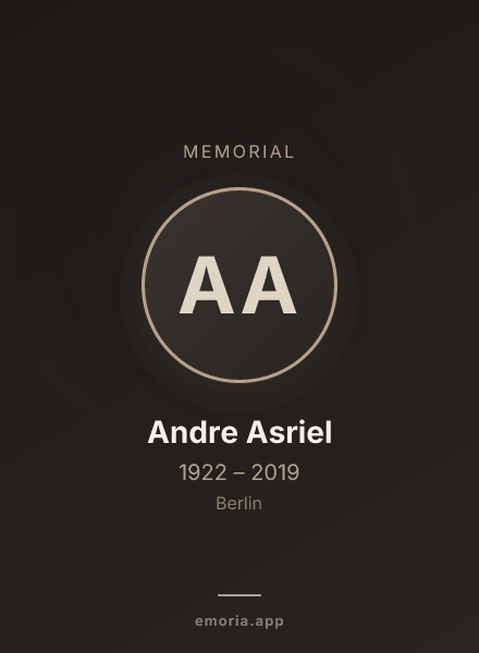 Memorial portrait of Andre Asriel