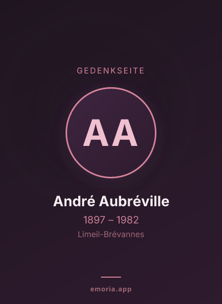 Gedenkportrait von André Aubréville