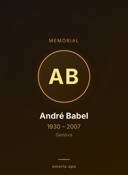 Memorial portrait of André Babel
