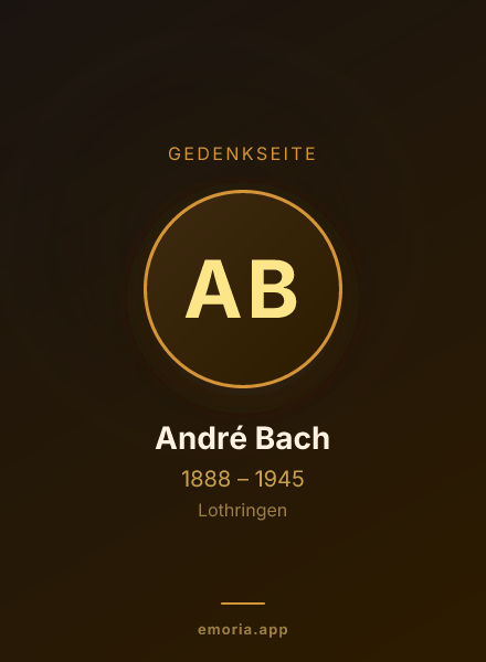 Gedenkportrait von André Bach