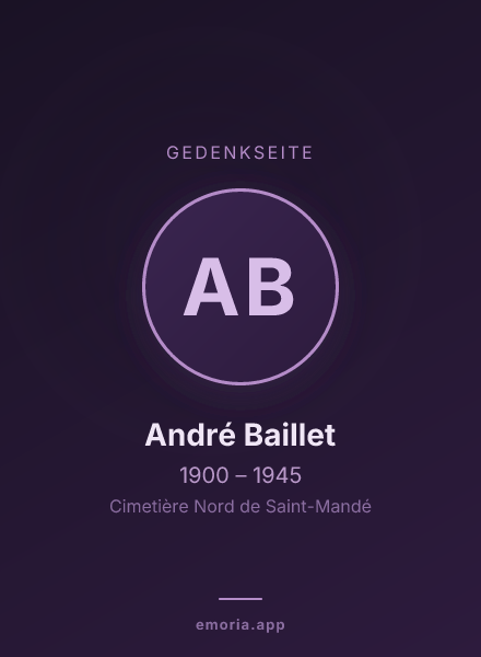 Gedenkportrait von André Baillet