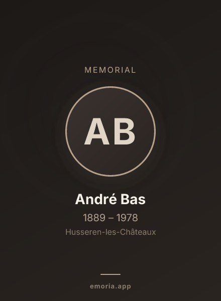 Memorial portrait of André Bas