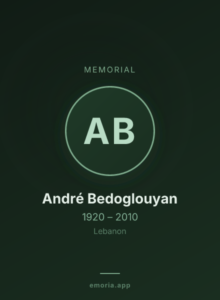 Memorial portrait of André Bedoglouyan
