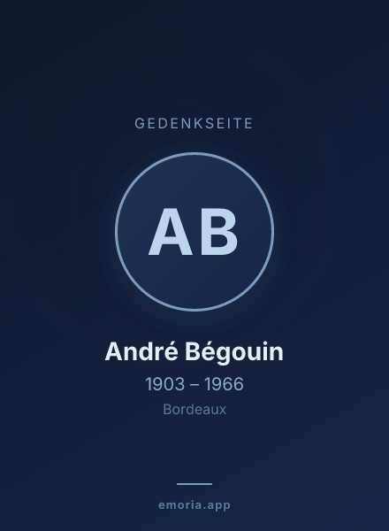 Gedenkportrait von André Bégouin