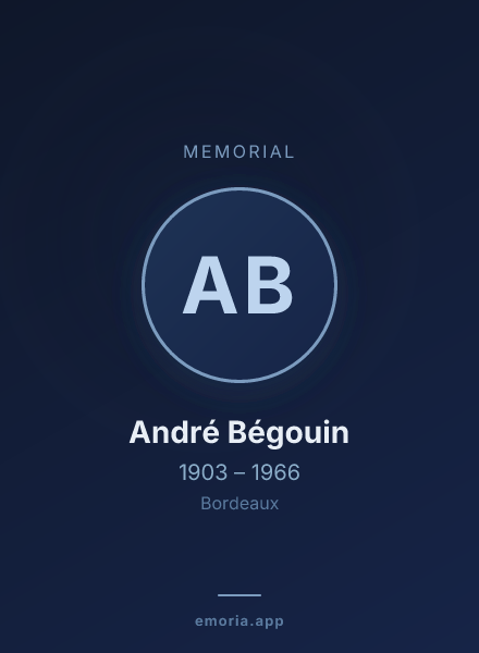 Memorial portrait of André Bégouin