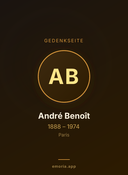 Gedenkportrait von André Benoît