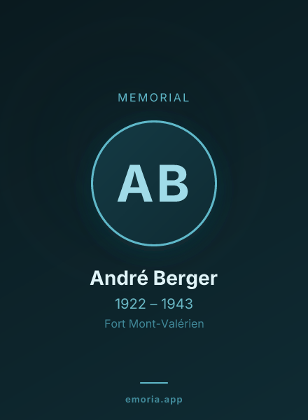 Memorial portrait of André Berger