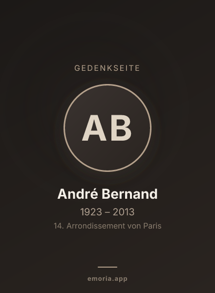Gedenkportrait von André Bernand