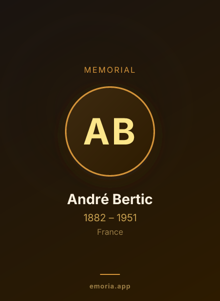 Memorial portrait of André Bertic